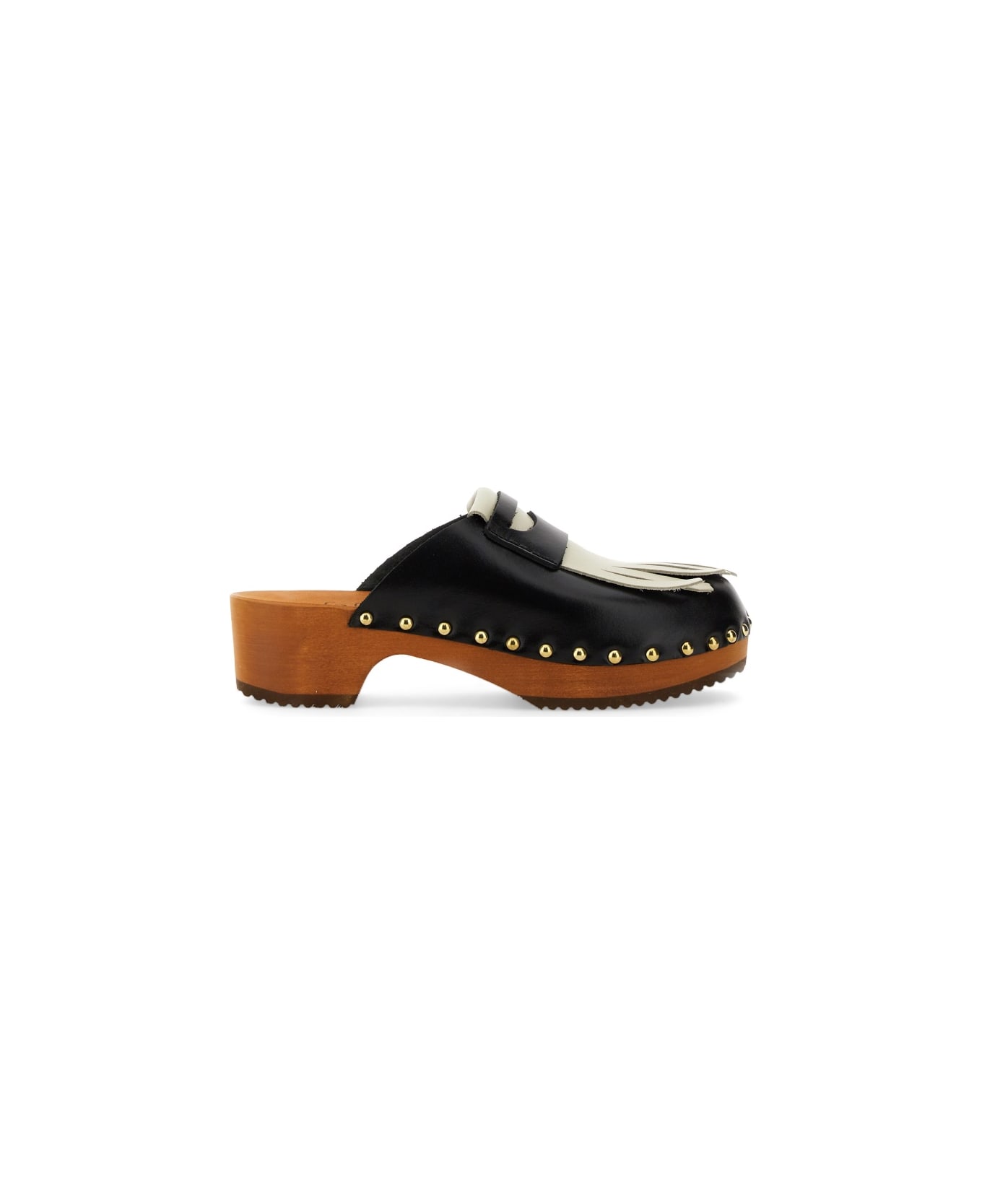 Jejia Leather Clogs - BLACK