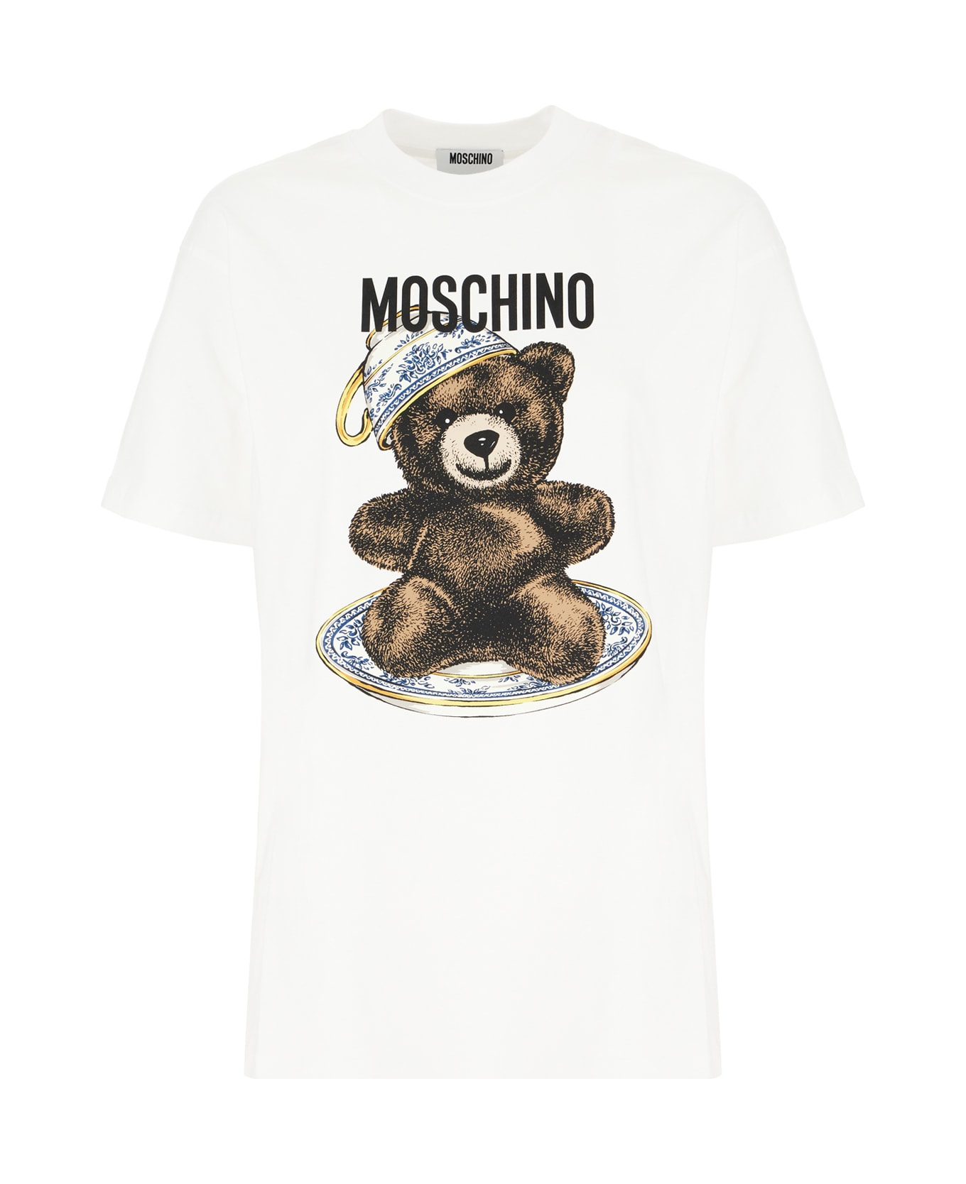 Moschino White Cotton T-shirt - Fantasia Bianco