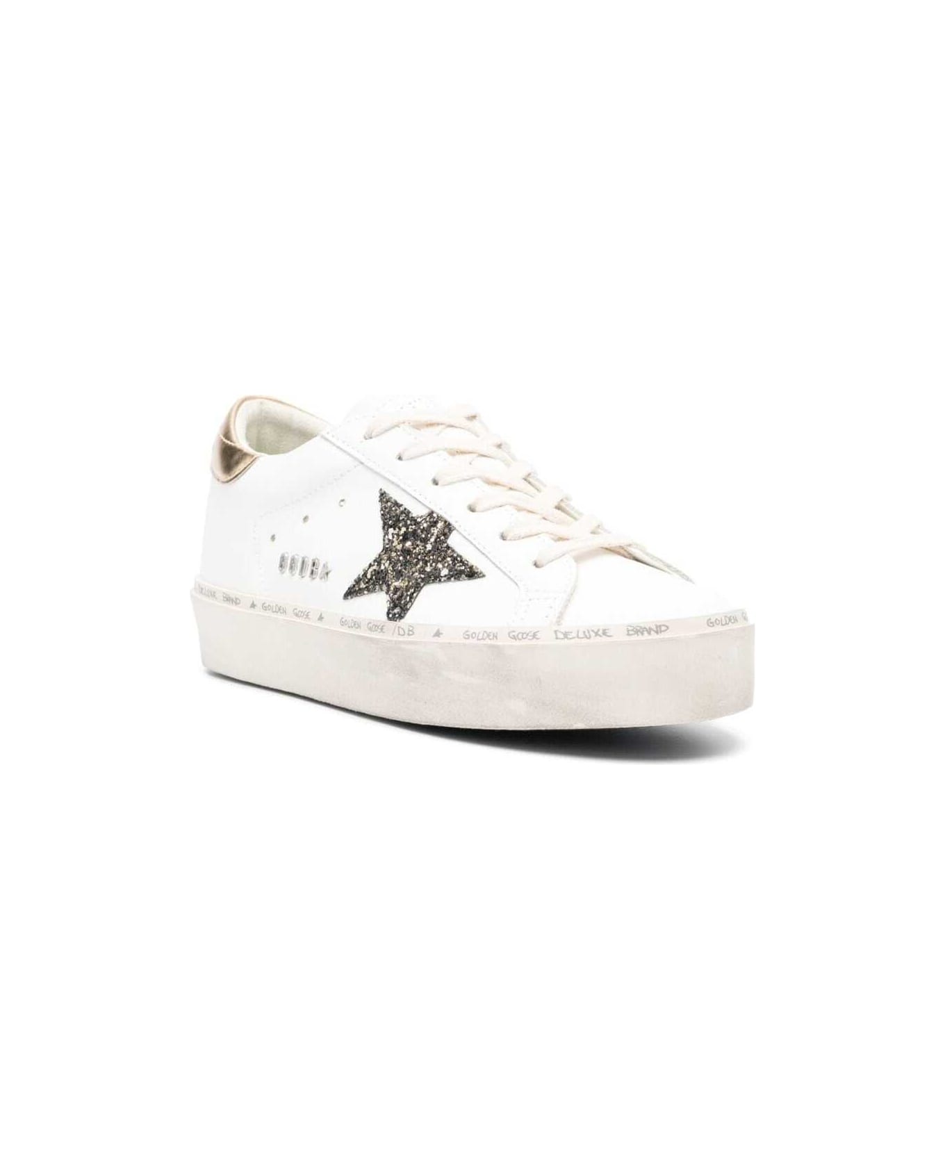 Golden Goose Hi Star Sneakers - White/Black/Gold ウェッジシューズ