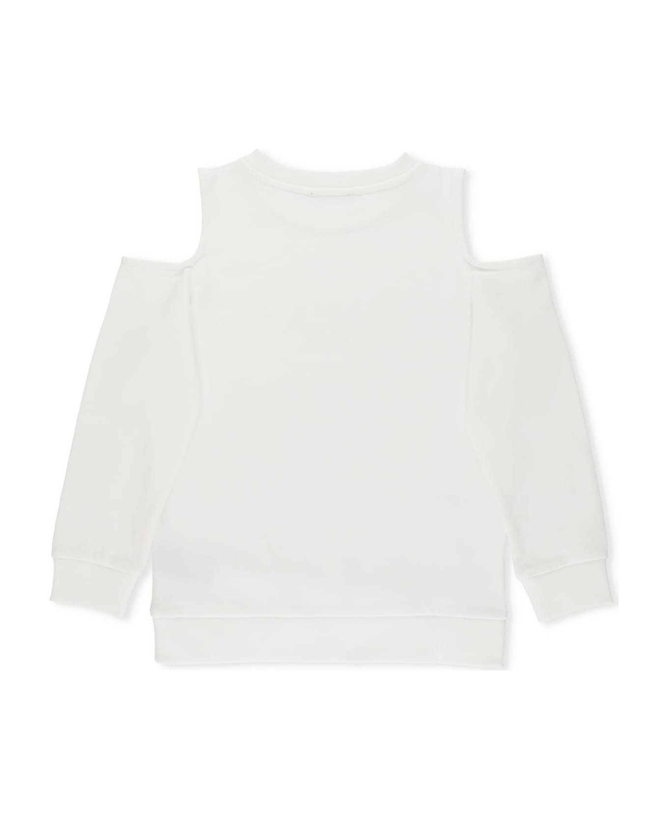 Balmain Sweatshirt With Bare Shoulders - White