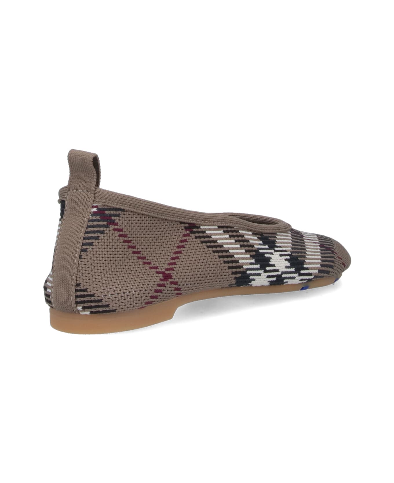 Burberry 'baby Check' Knit Ballet Flats - Brown