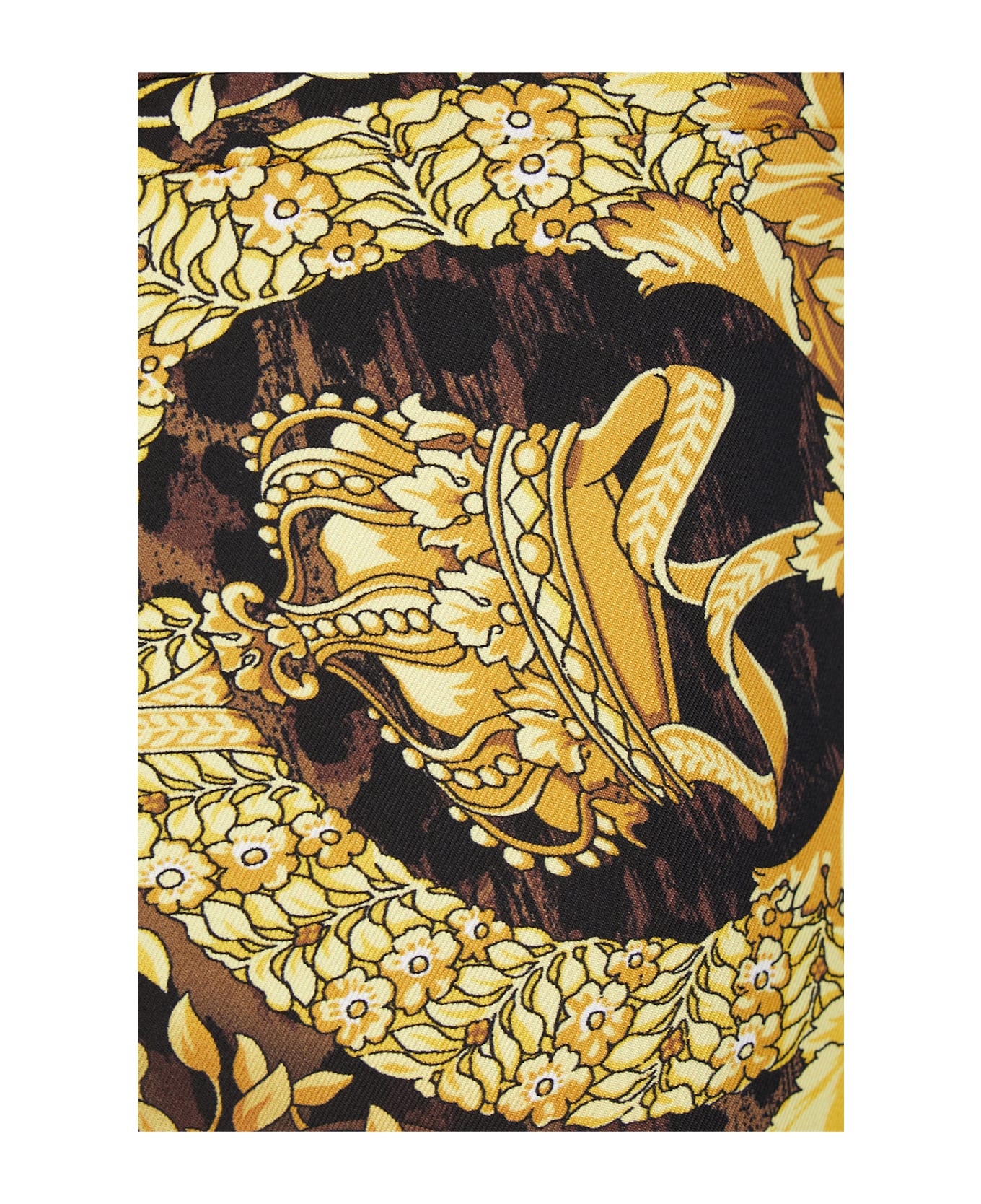 Versace Printed Silk Bermuda Shorts - CHESTNUT GOLD