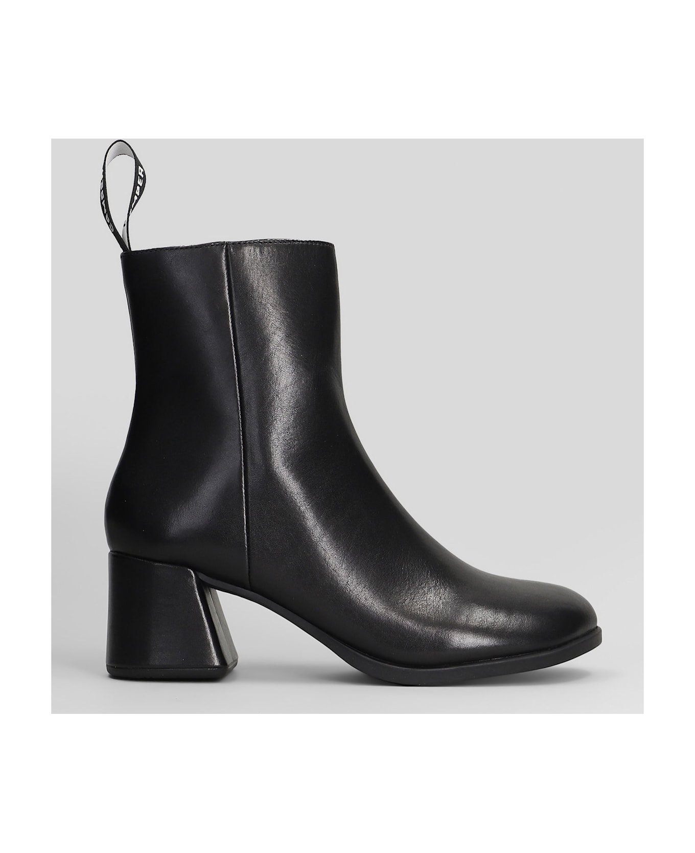 Camper Kora High Heels Ankle Boots In Black Leather - black