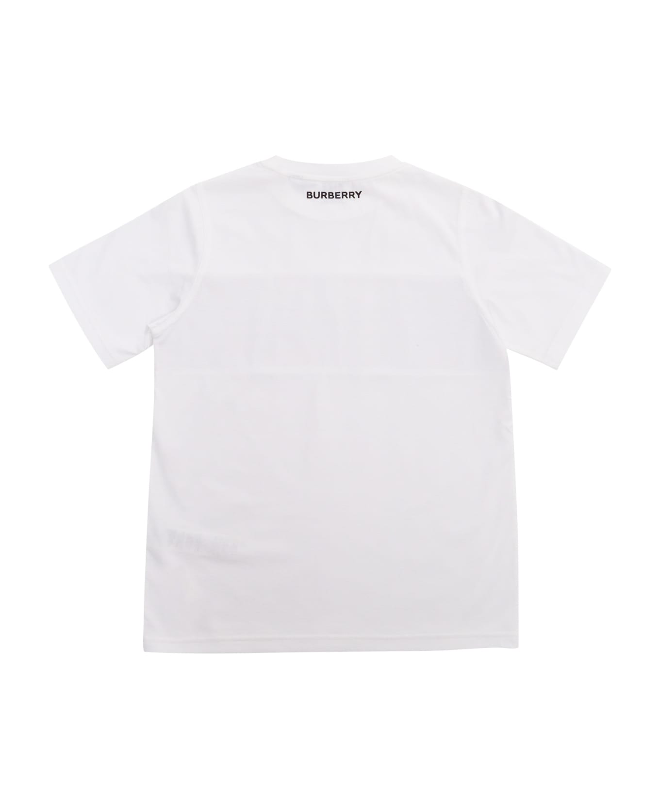 Burberry White T-short With Print - WHITE