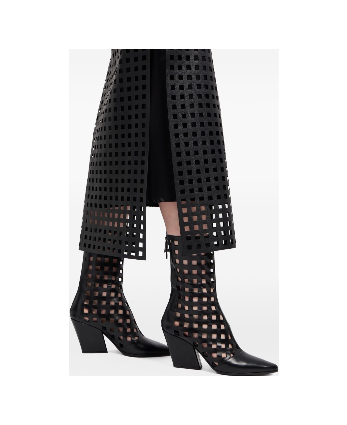 Emporio Armani Leather Skirt - Black