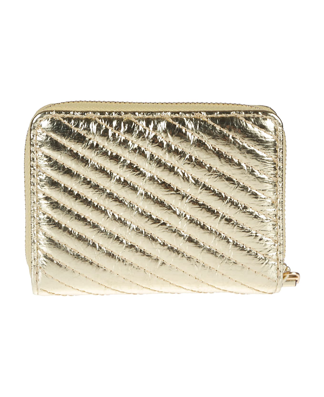 Tory Burch Small Kira Metallic Moto Bi-fold Wallet - GOLD
