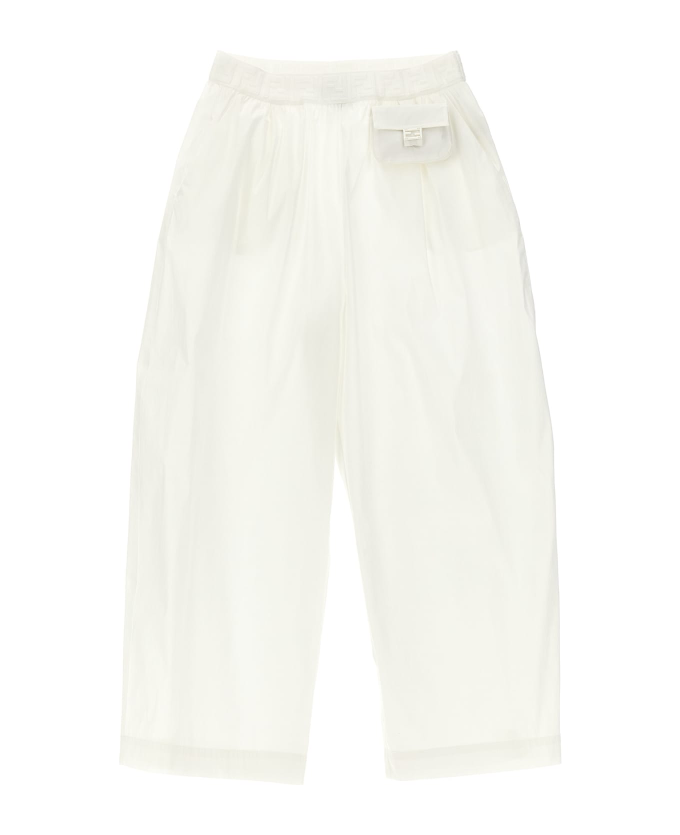 Fendi Logo Elastic Pants - White