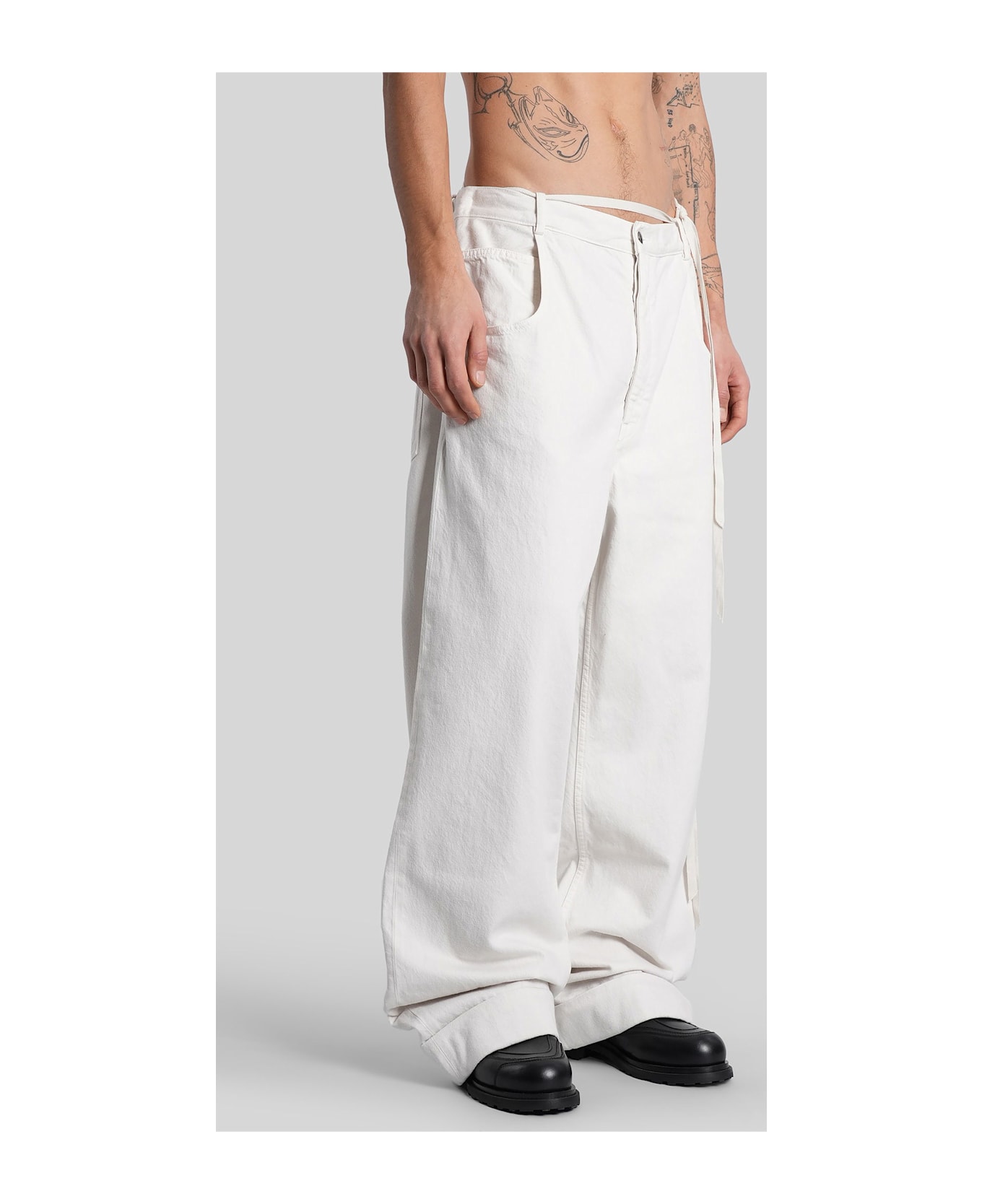 Ann Demeulemeester Michael Jeans In White Cotton - white