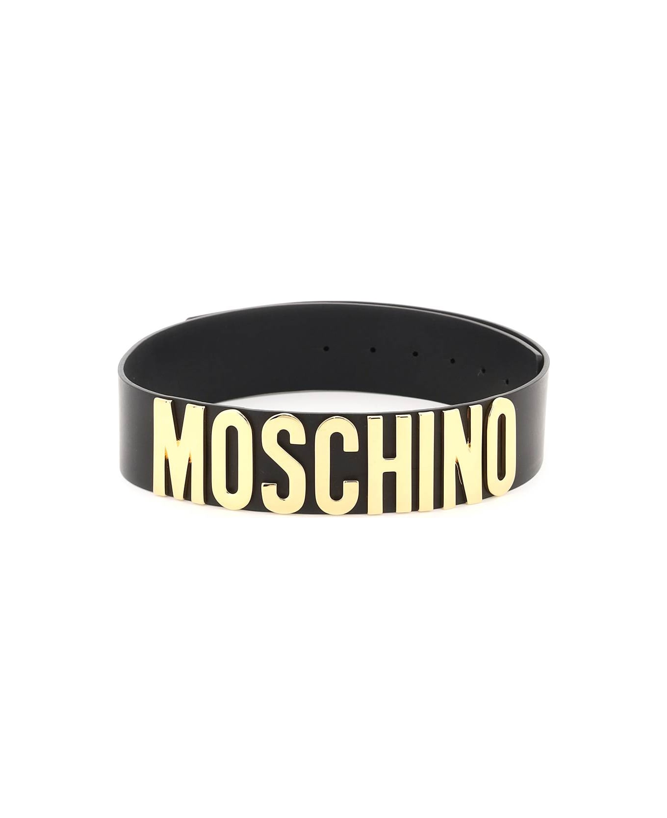Moschino Logo Lettering Belt - Nero ベルト