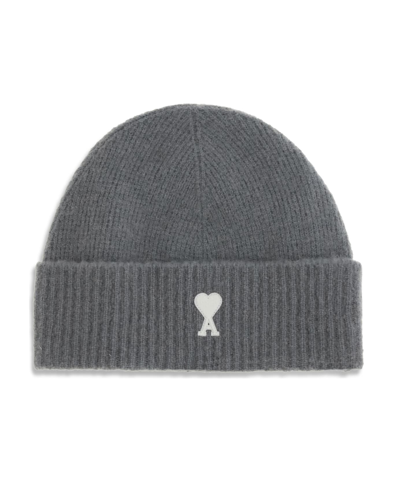 Ami Alexandre Mattiussi Ami De Coeur Beanie Hat - GREY