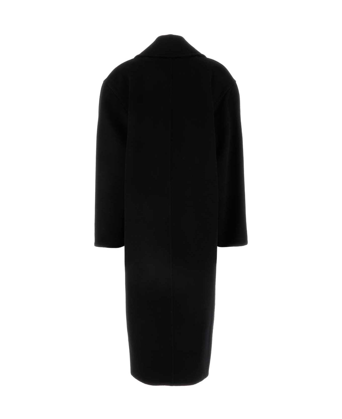 Saint Laurent Black Cashmere Blend Coat - NOIR