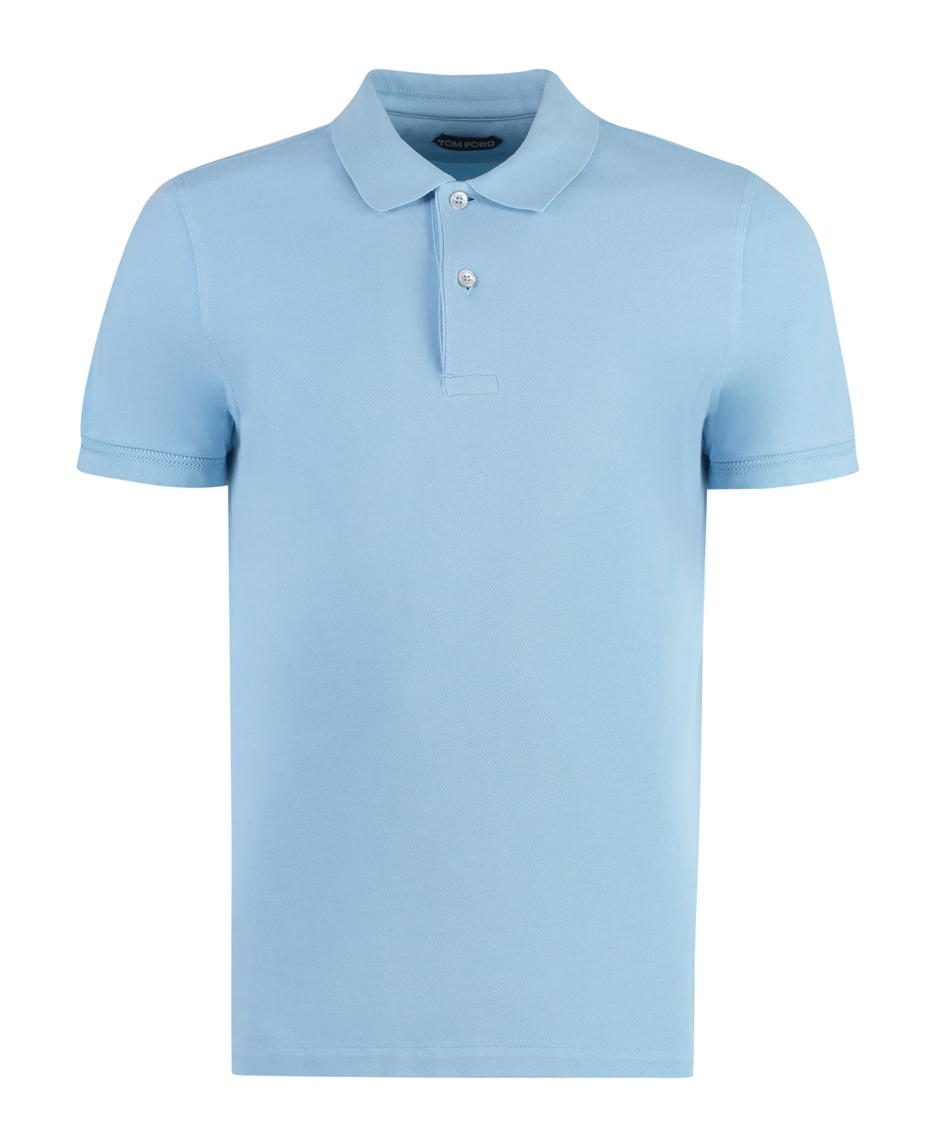 Tom Ford Short Sleeve Cotton Polo Shirt - Light Blue