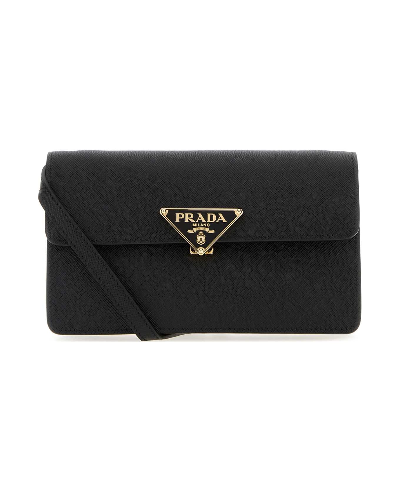 Prada Black Leather Mini Crossbody Bag - NERO