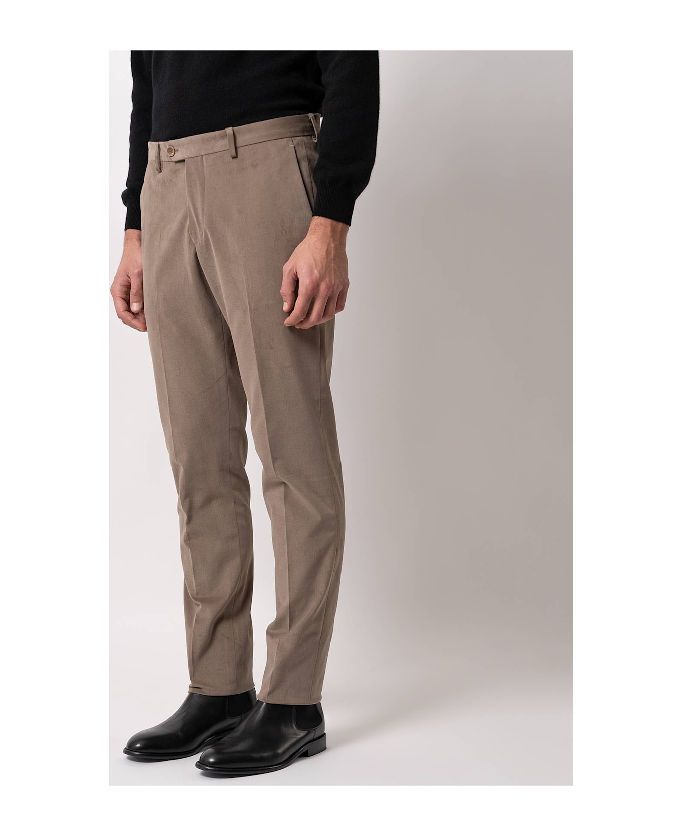 Larusmiani Velvet Trousers Howard Pants - Beige