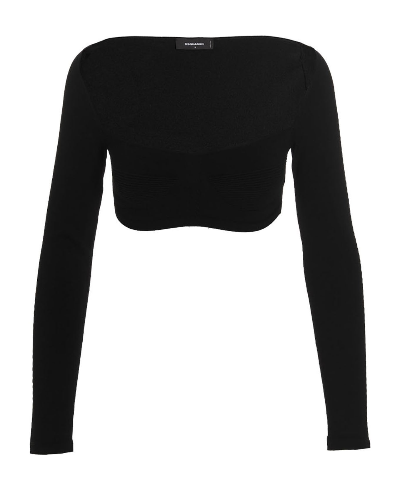 Dsquared2 Ribbed Cropped Sweater - Black   ニットウェア