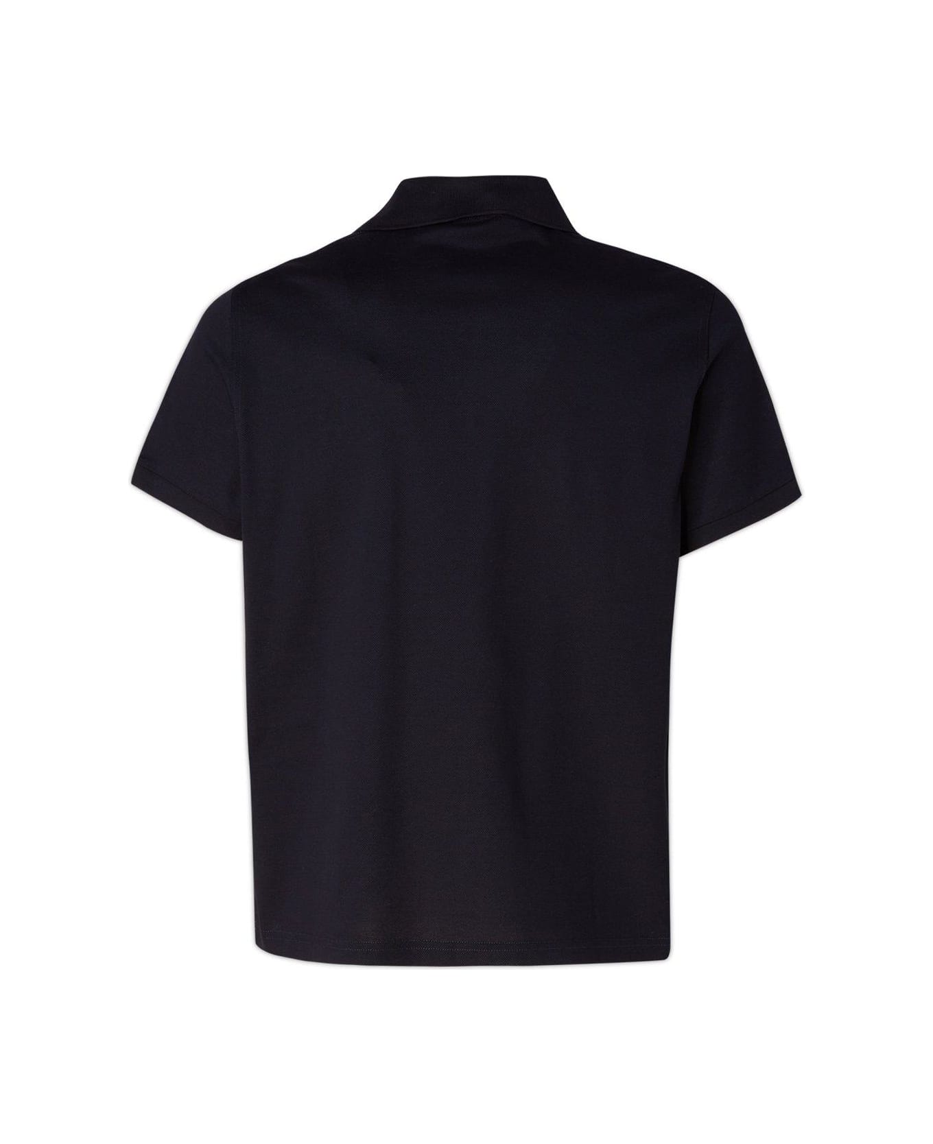 Saint Laurent Sarja Polo Shirt With Embroidered Logo - Blue