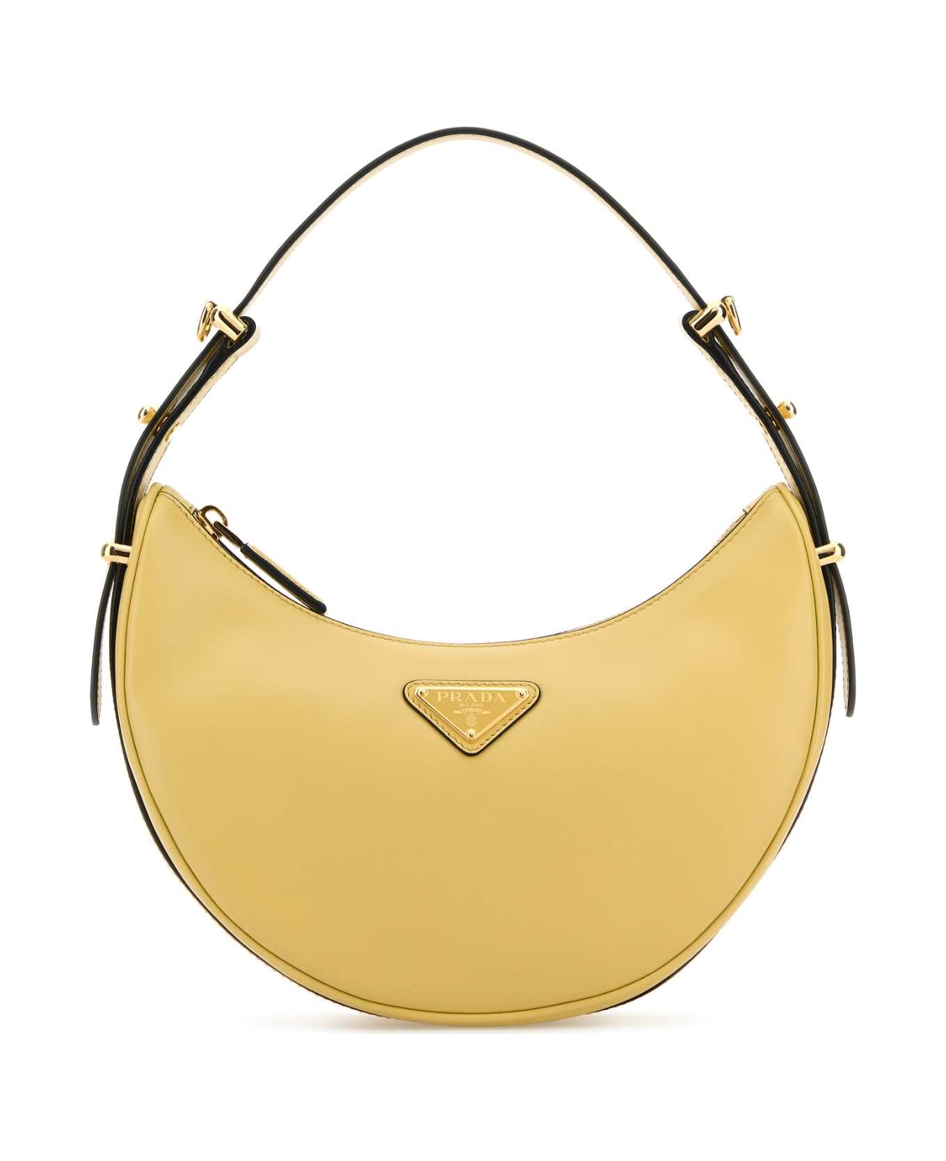 Prada Pastel Yellow Leather Arquã¨ Handbag - VANIGLIAN