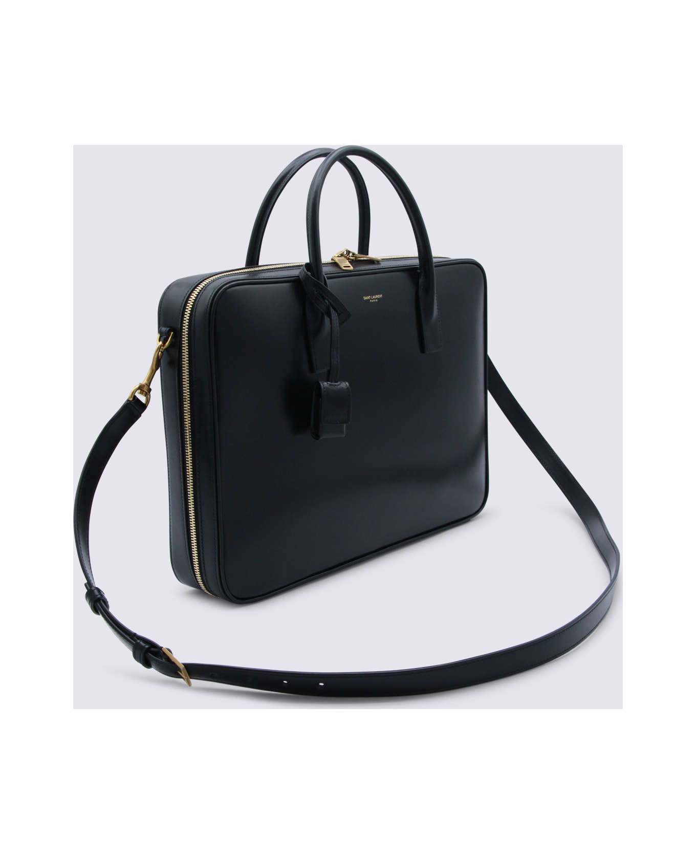 Saint Laurent Black Leather Sac De Jour Large Top Handle Bag - Black