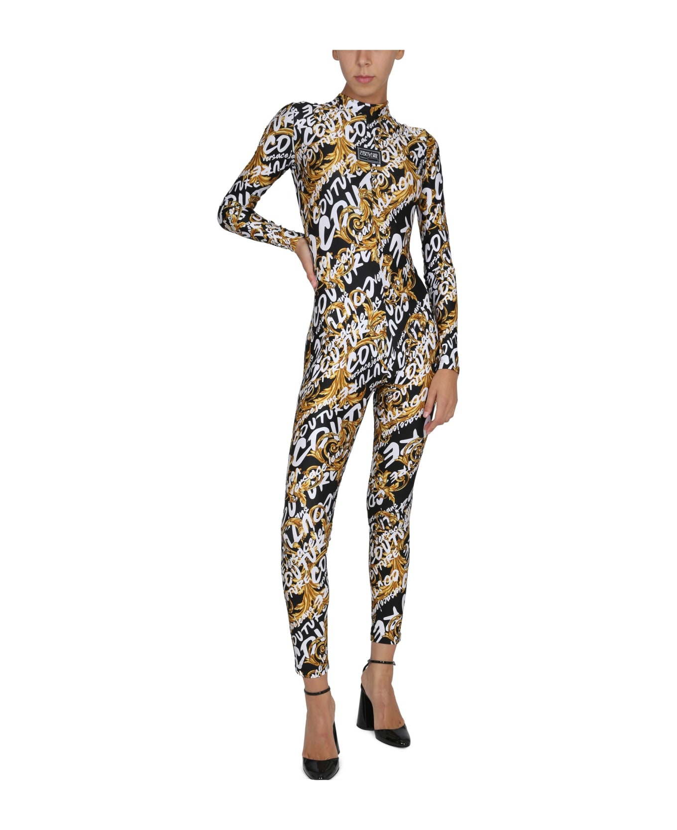 Versace Jeans Couture Full Jumpsuit With Baroque Pattern - MULTICOLOR