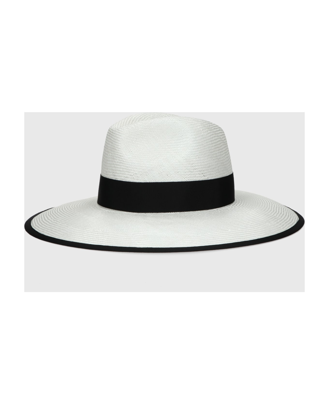 Borsalino Sophie Parasisol - WHITE, BLACK HAT BAND 帽子