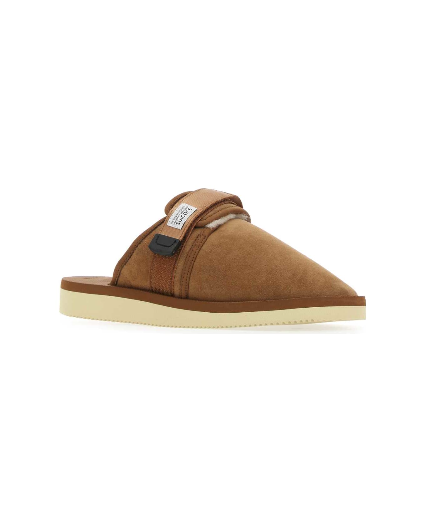 SUICOKE Biscuit Suede Zavo Slippers - BROWN