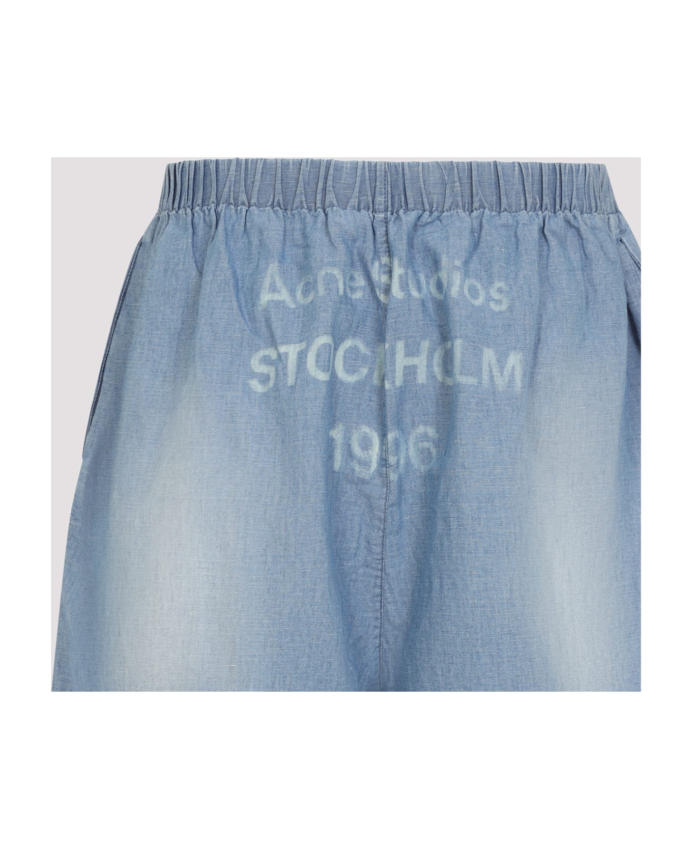 Acne Studios Denim Short With Elastic Cand - Auz Mid Blue