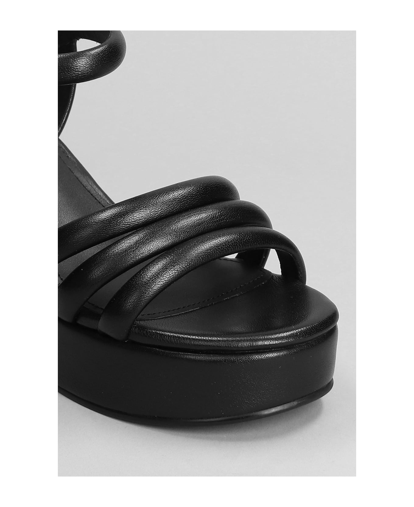 Ash Onyx Sandals In Black Leather - black