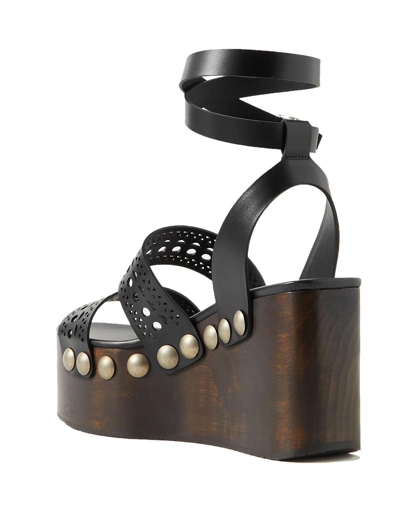 Alaia Wedge Sandals - Black