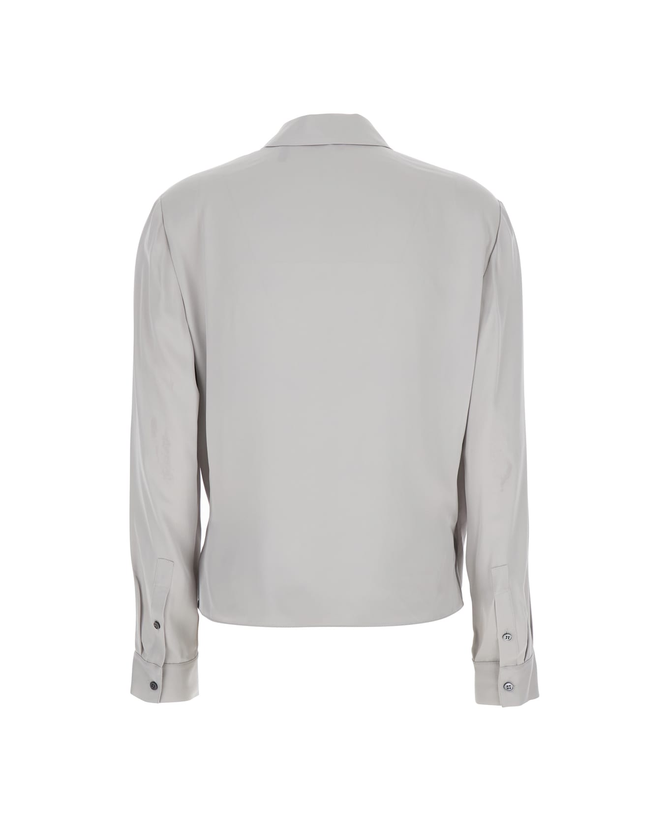 Theory Metallic Blouse With Peak Revers And Crossover Neck In Silk Woman - Metallic
