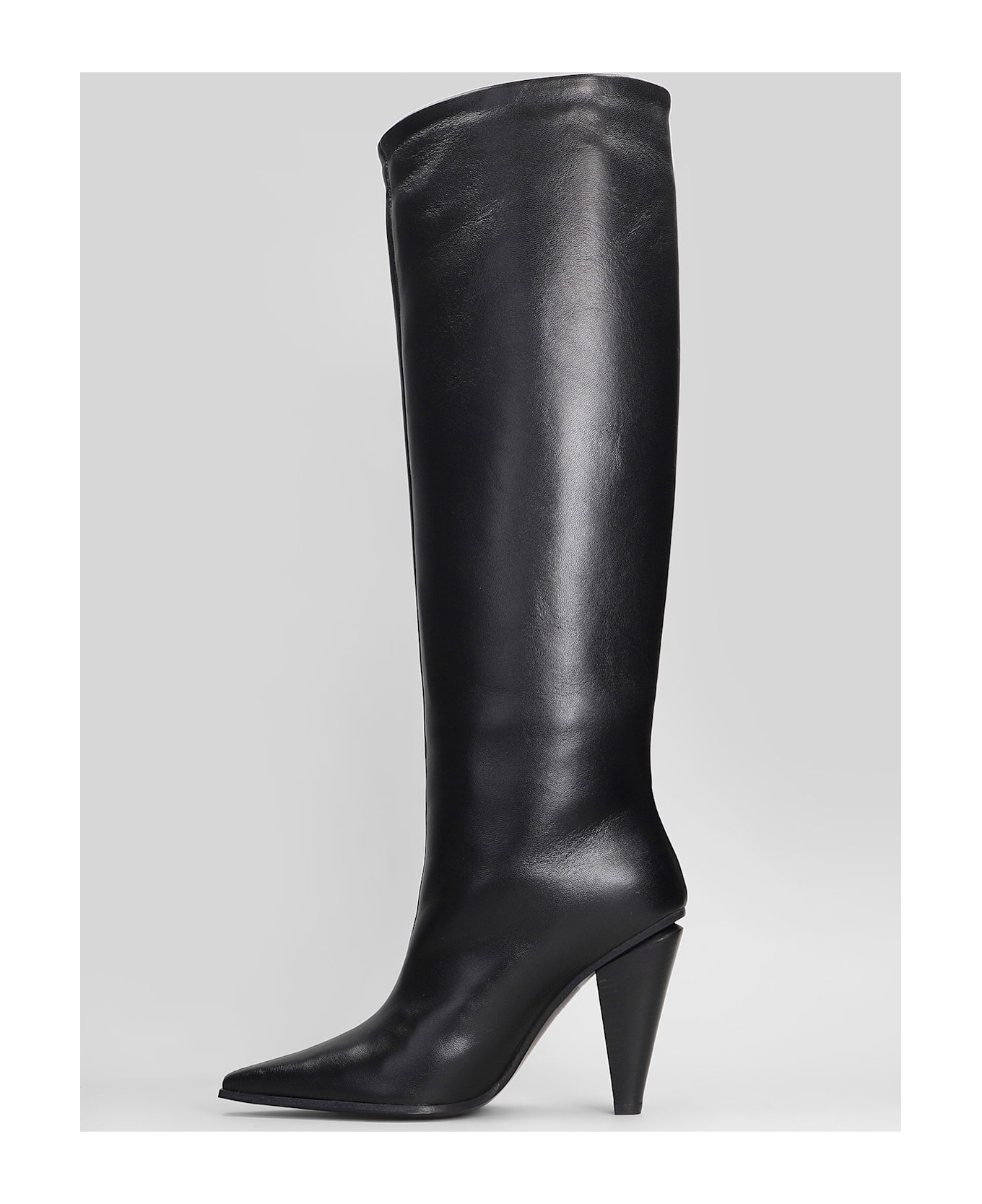 Roberto Festa Uriel High Heels Boots In Black Leather - black