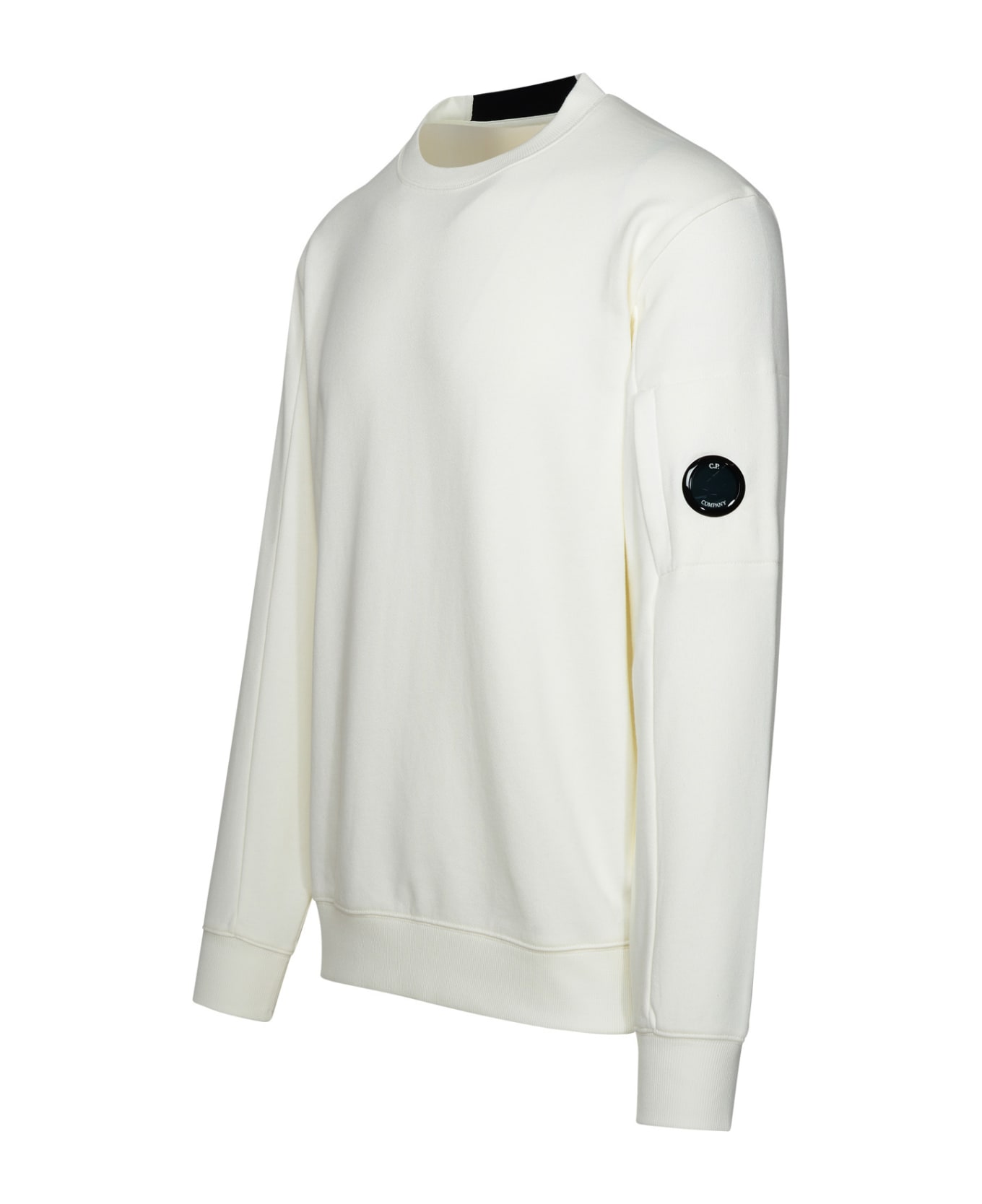 C.P. Company 'diagonal Raised Fleece' Ivory Cotton Sweatshirt - Avorio
