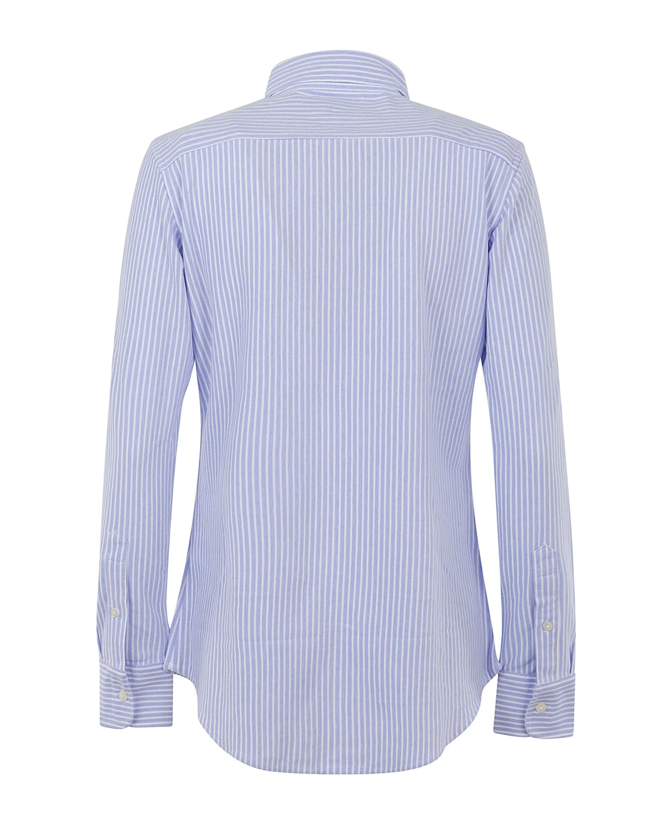 Ralph Lauren Ls Knt Oxfrd-long Sleeve-button Front Shirt - Harbor Island Blue White