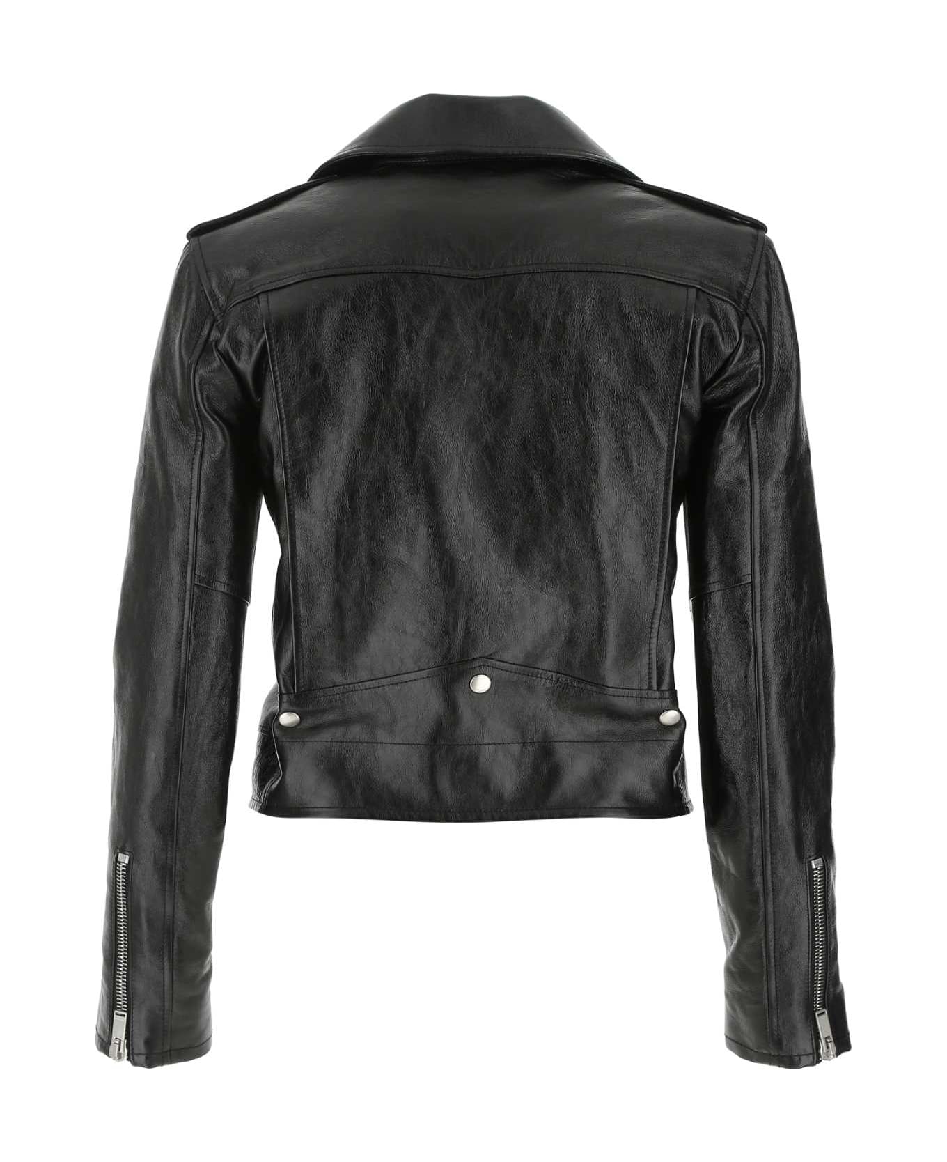Saint Laurent Black Leather Jacket - 1000