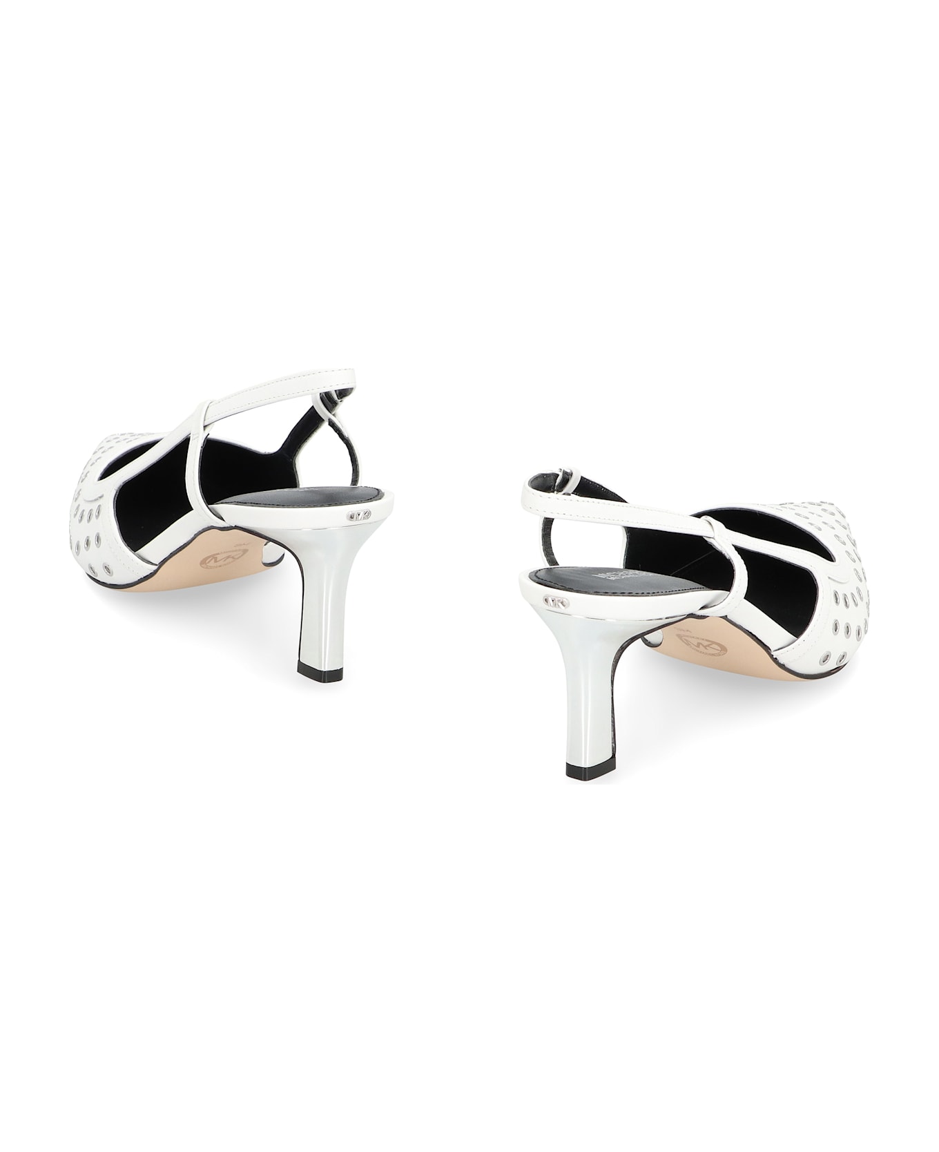 MICHAEL Michael Kors Alora Leather Slingback Pumps - Optic White