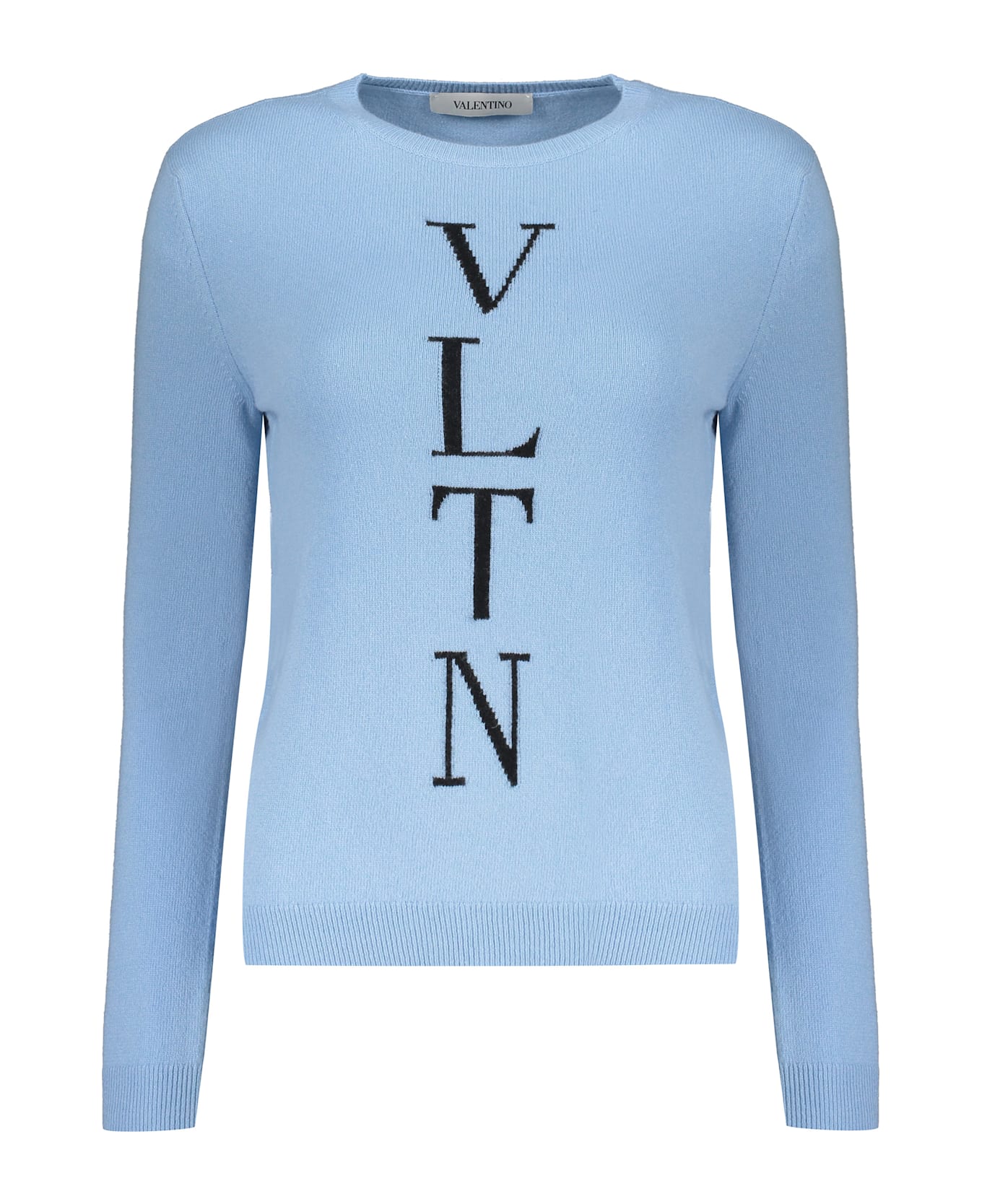 Valentino Long Sleeve Crew-neck Sweater - Light Blue