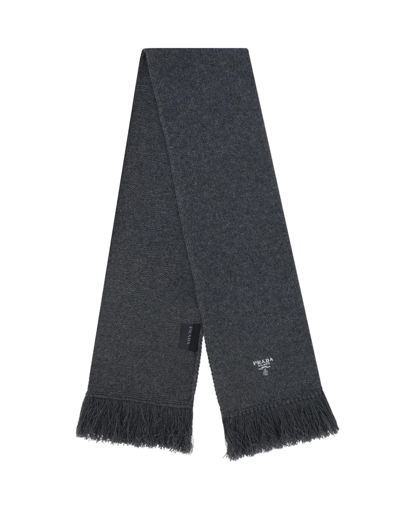 Prada Cashmere Logo Scarf - Gray スカーフ