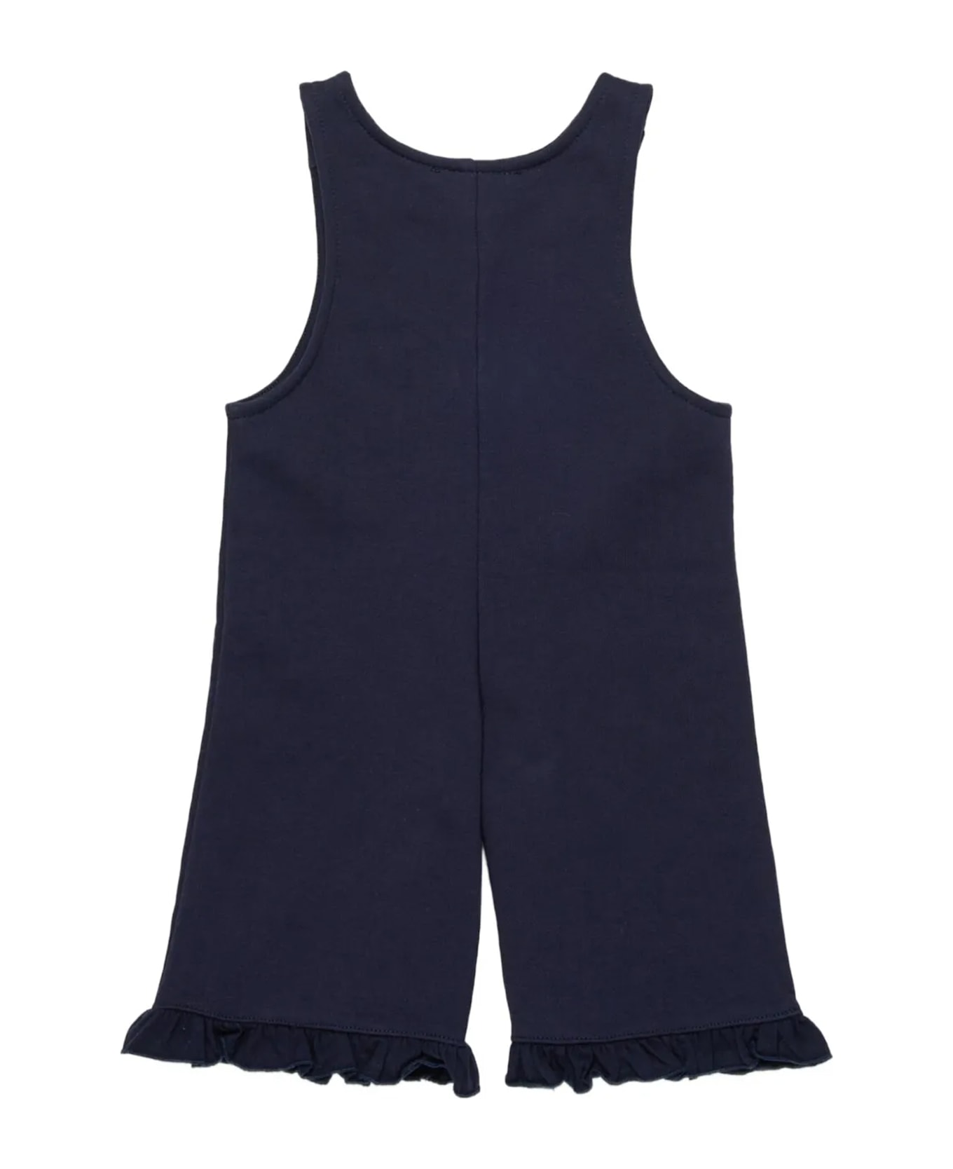 Marni Blue Dungarees For Baby Girl With Logo - Blue