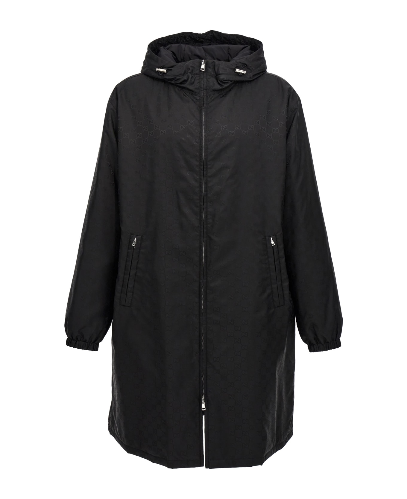 Gucci 'gg' Long Down Jacket - NERONERO