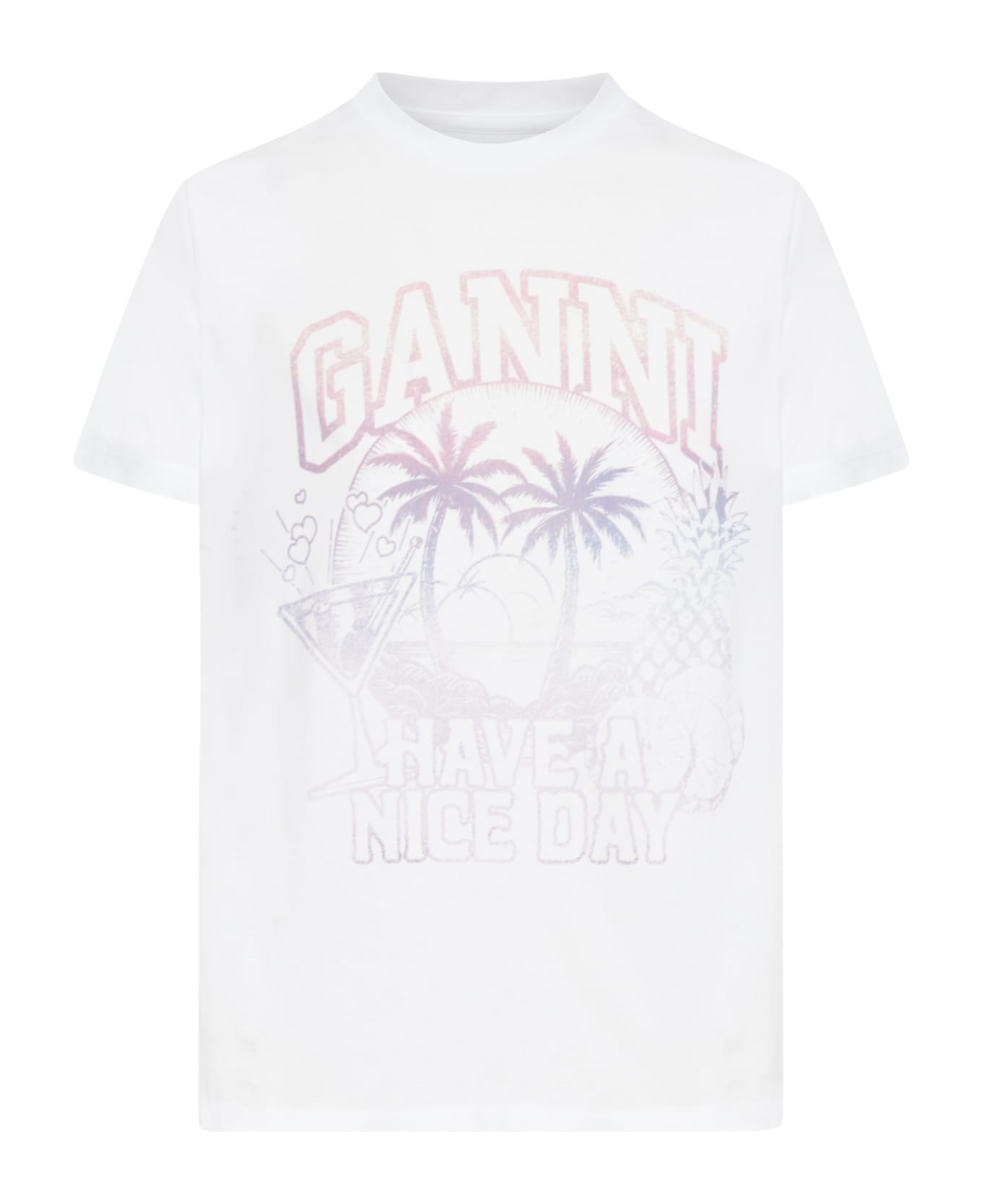 Ganni Basic Jersey Coctail Relaxed T-shirt - Bright White