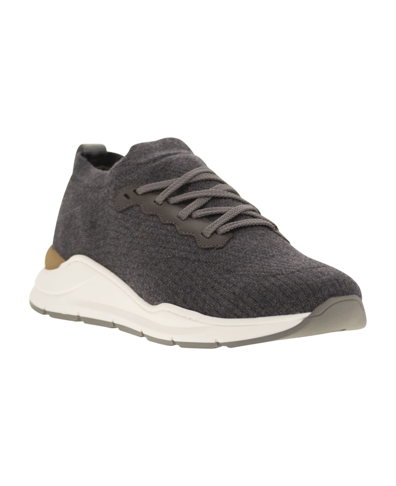 Brunello Cucinelli Runners In Wool Knitwear - Anthracite