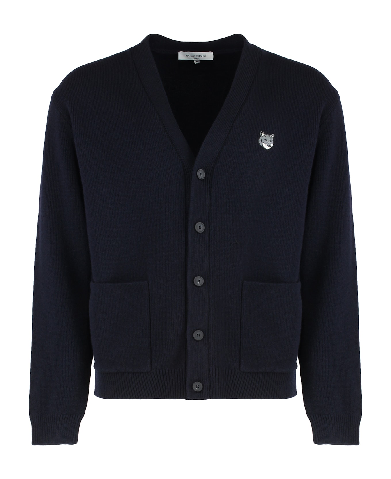 Maison Kitsuné Cardigan In Wool - blue