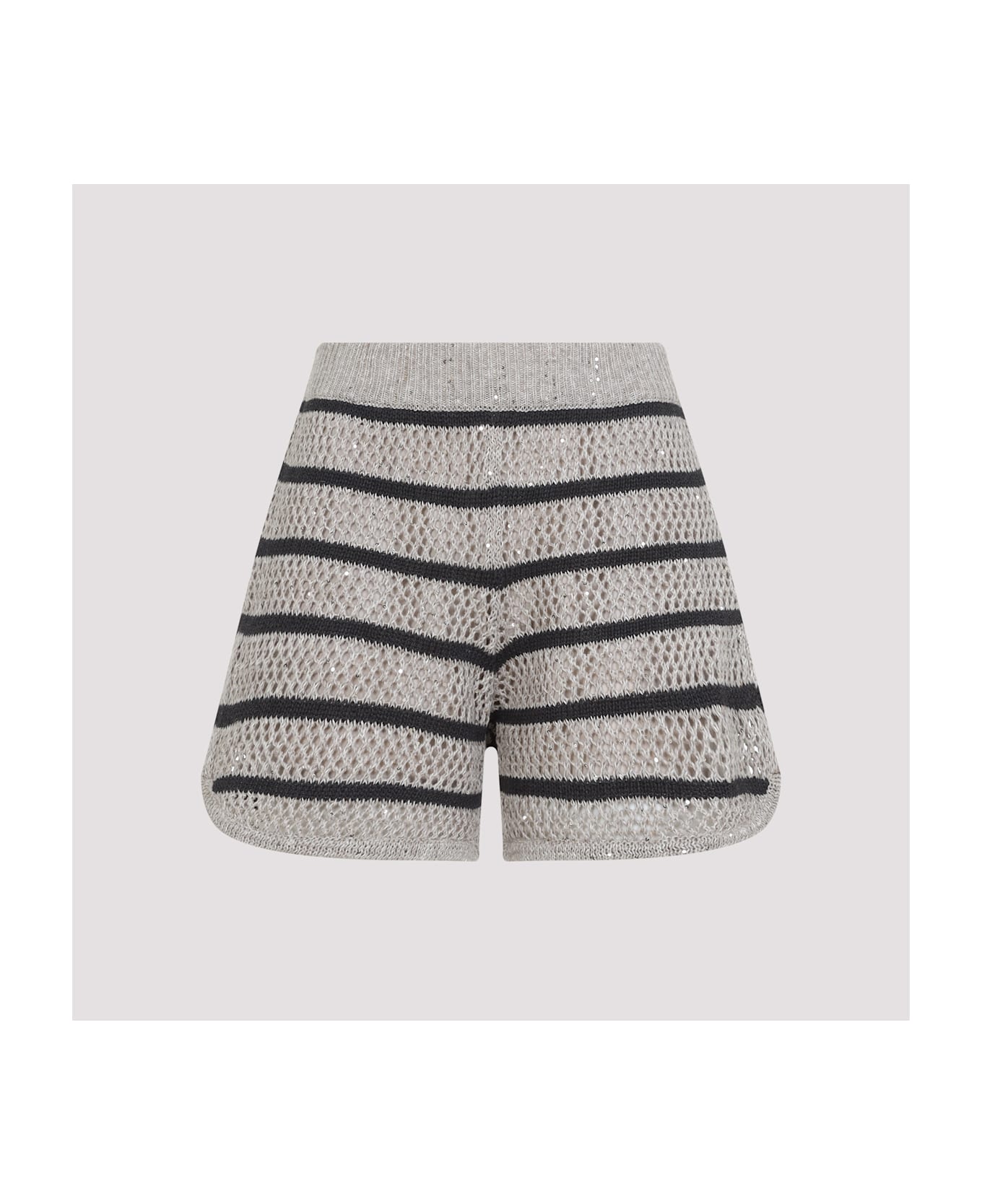 Brunello Cucinelli Striped Knit Bermuda - Beige Freddo