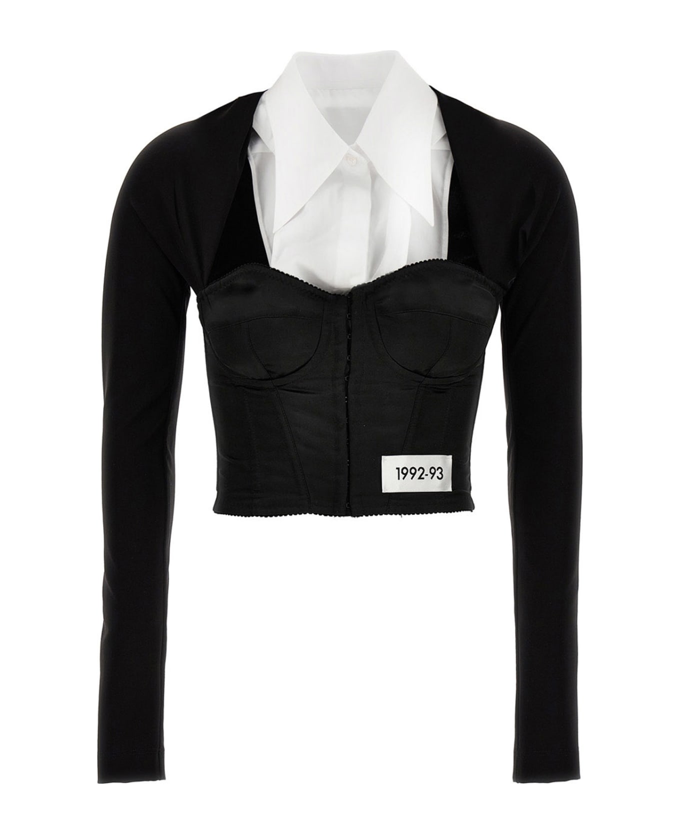 Dolce Faux & Gabbana 're-edition 1992/93' Bustier Shirt - White/Black