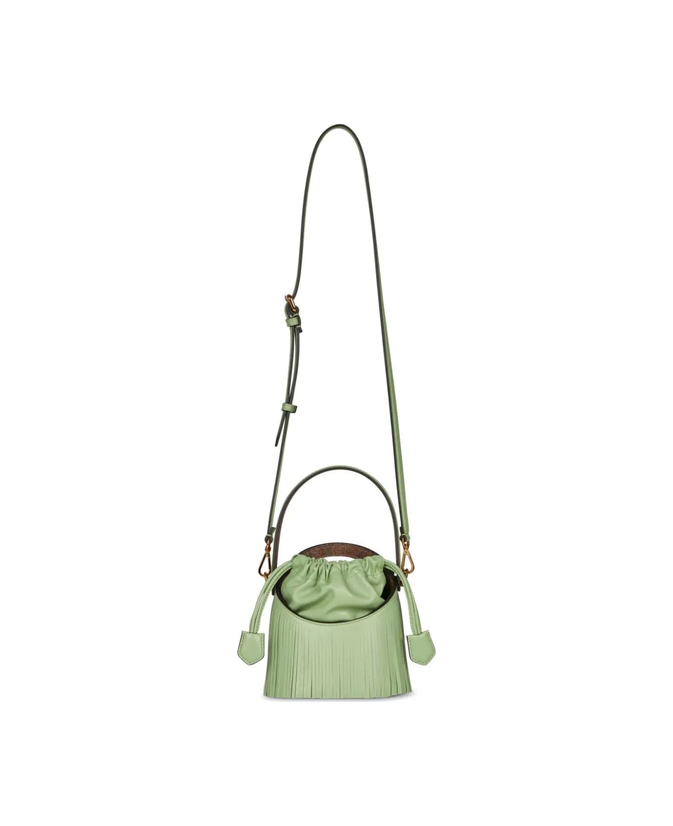 Etro Green Saturno Mini Bag With Fringes - Green トートバッグ