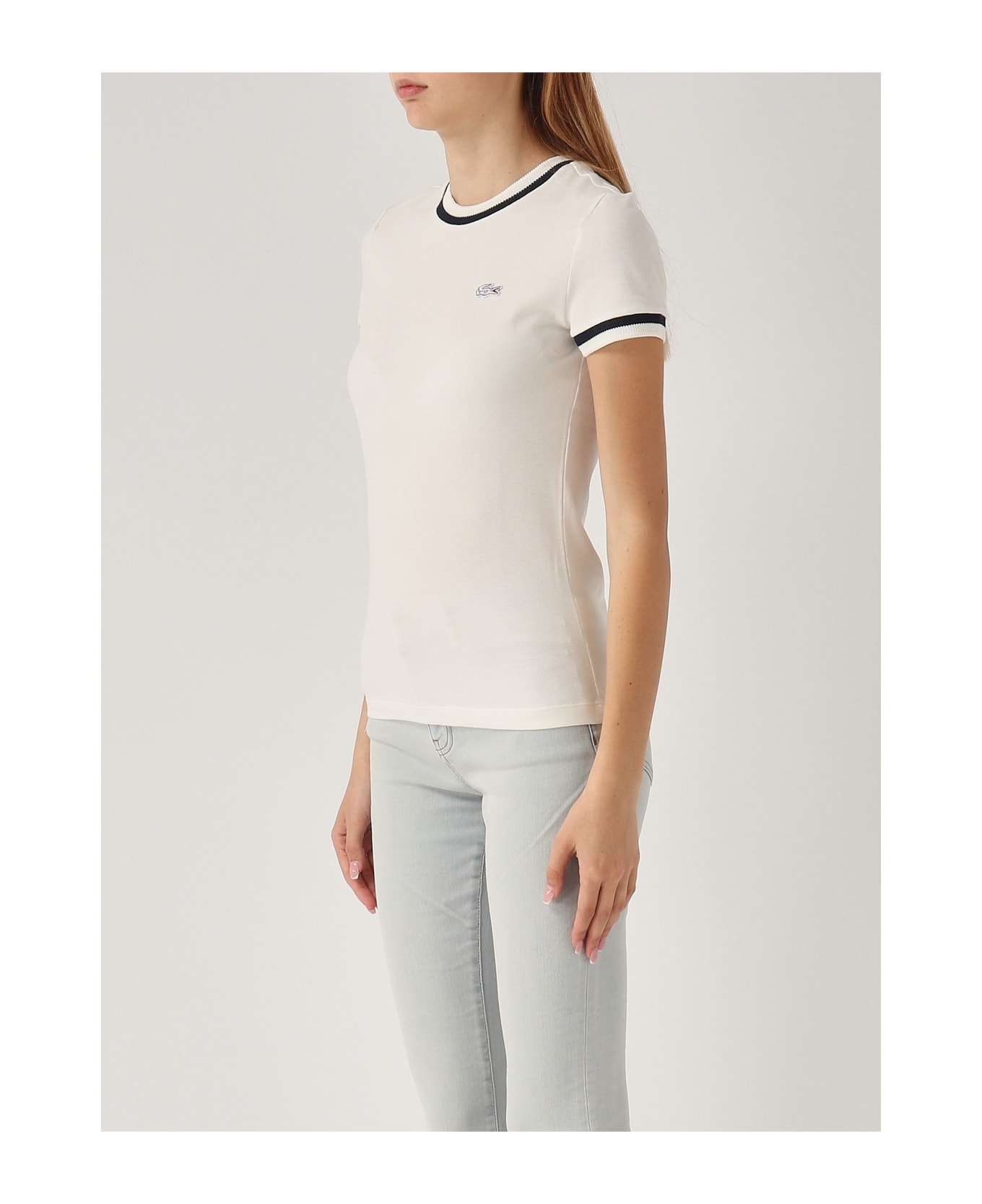 Lacoste Cotton T-shirt - BIANCO Tシャツ