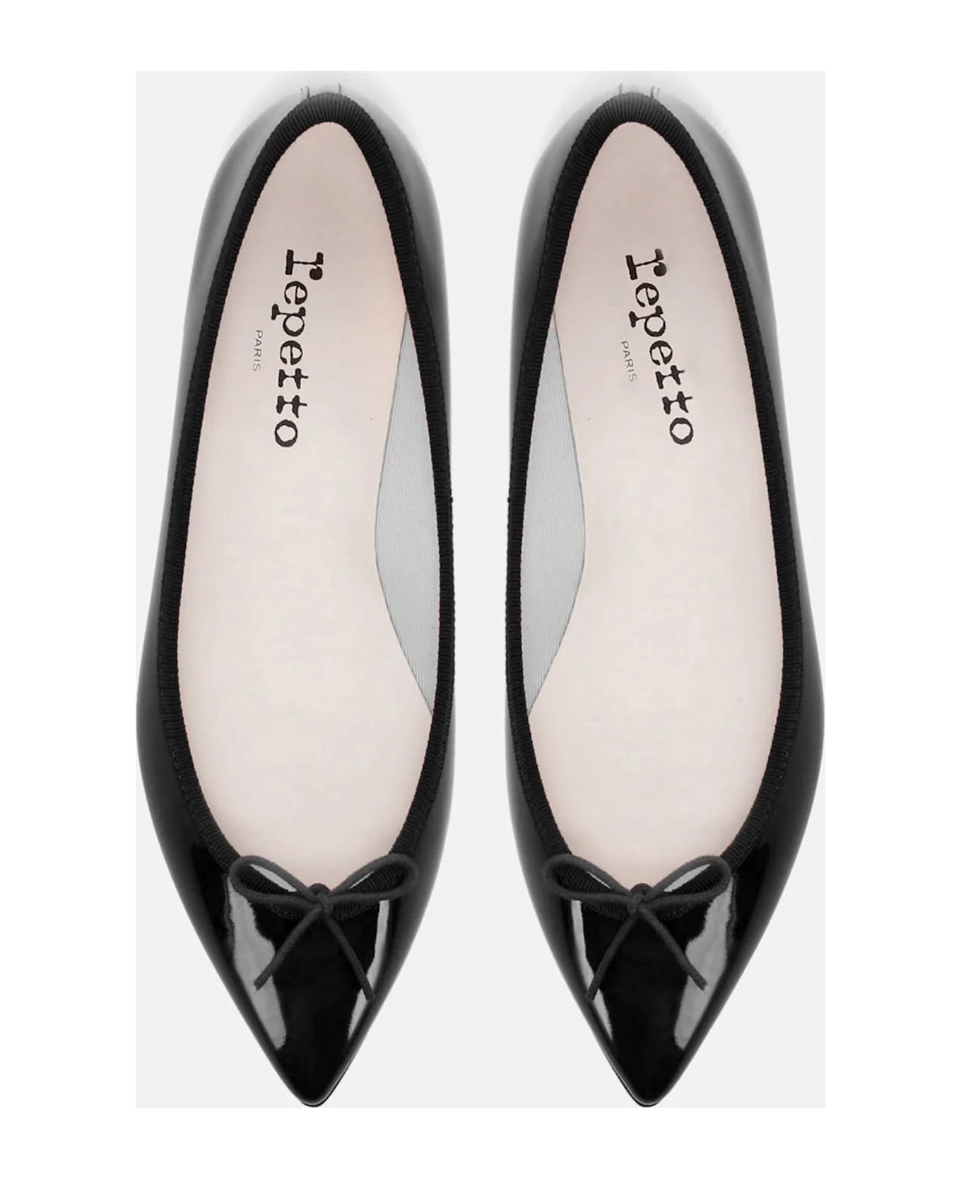 Repetto Brigitte Pointed Toe Patent Leather Ballet Flats - Black