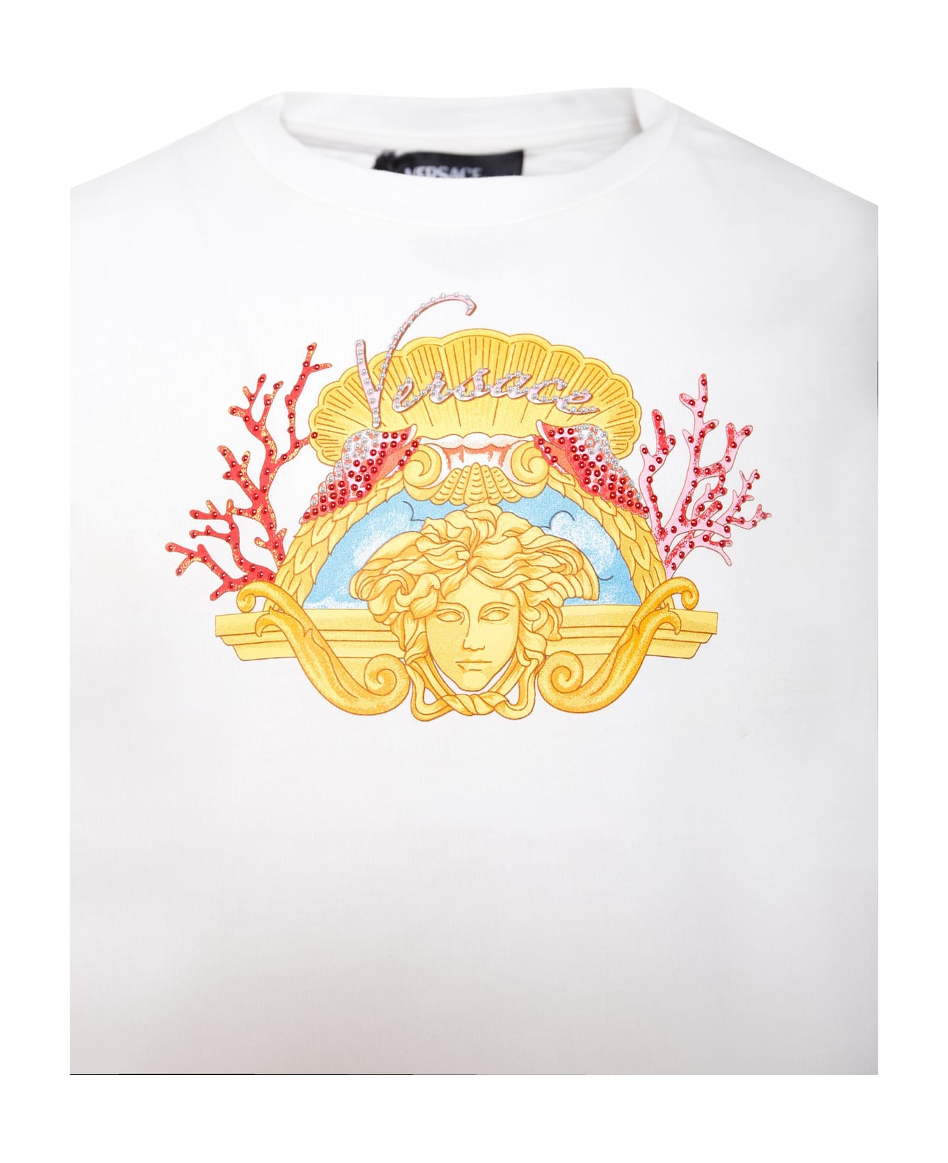 Versace White La Vacanza T-shirt For Girl - White
