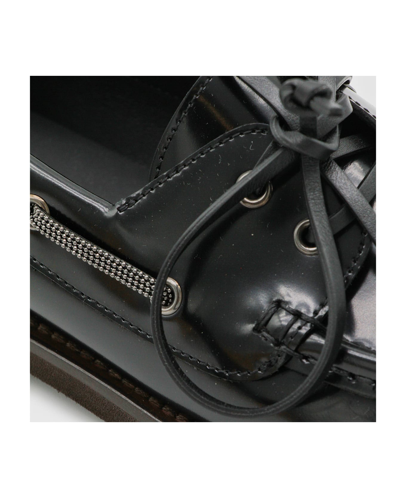 Brunello Cucinelli Black Leather Loafers - Black