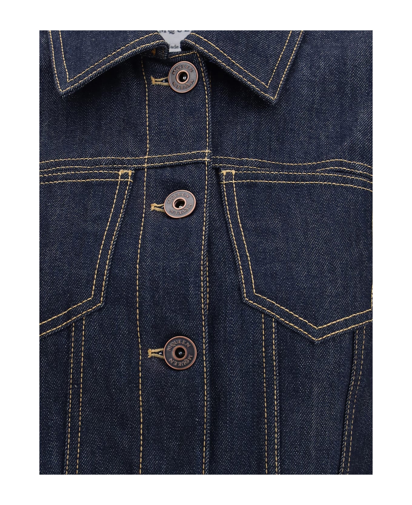Alexander McQueen Denim Jacket With Pointed Shoulders