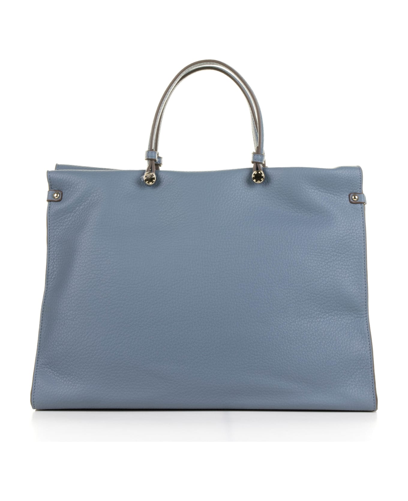 Ermanno Scervino Petra Light Blue Shopping Bag In Textured Eco-leather - AZZURRO